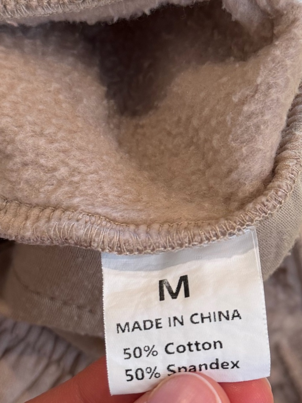 Qinsen Light Taupe Cargo Sweatpants - Picture 9 of 9